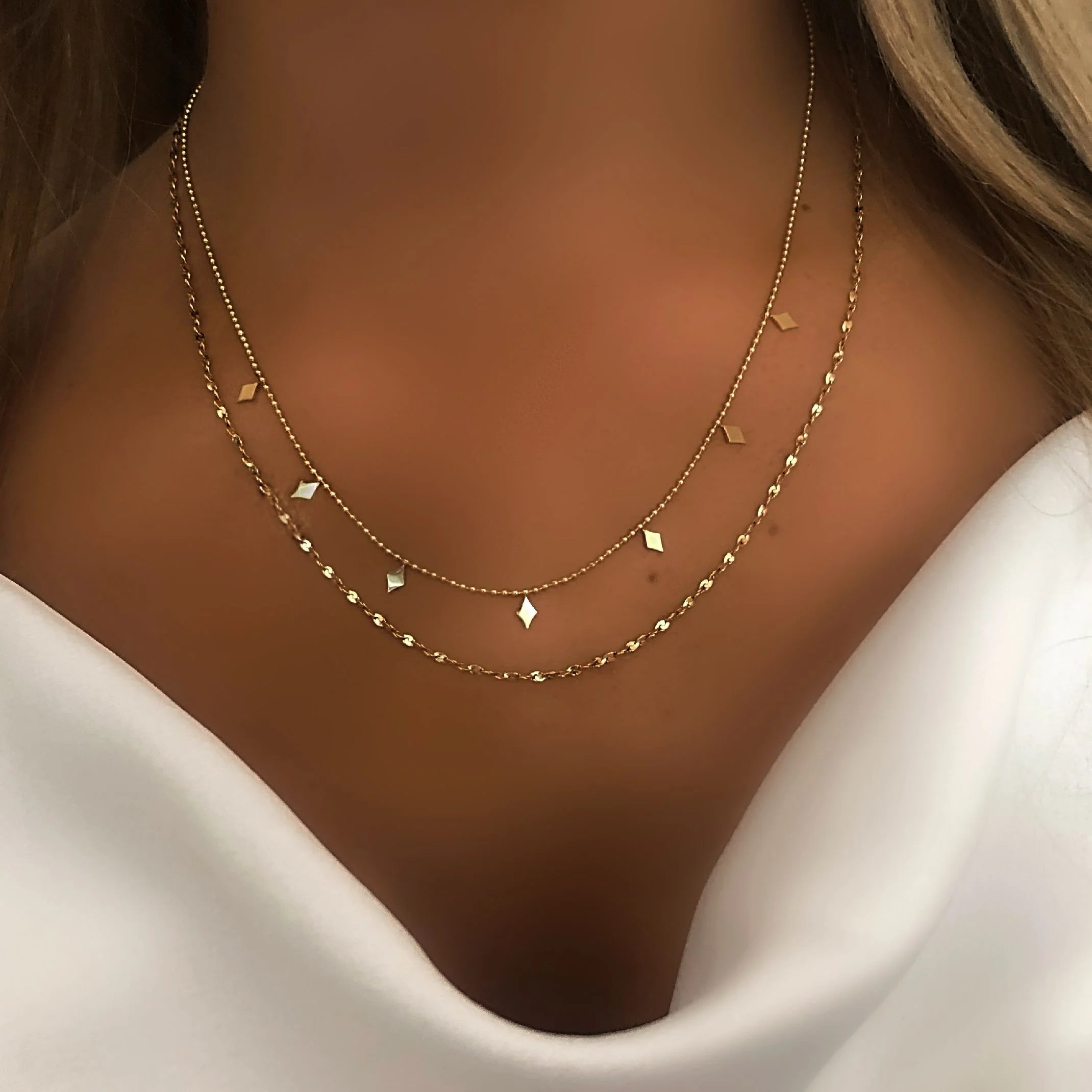 Layered necklaces 