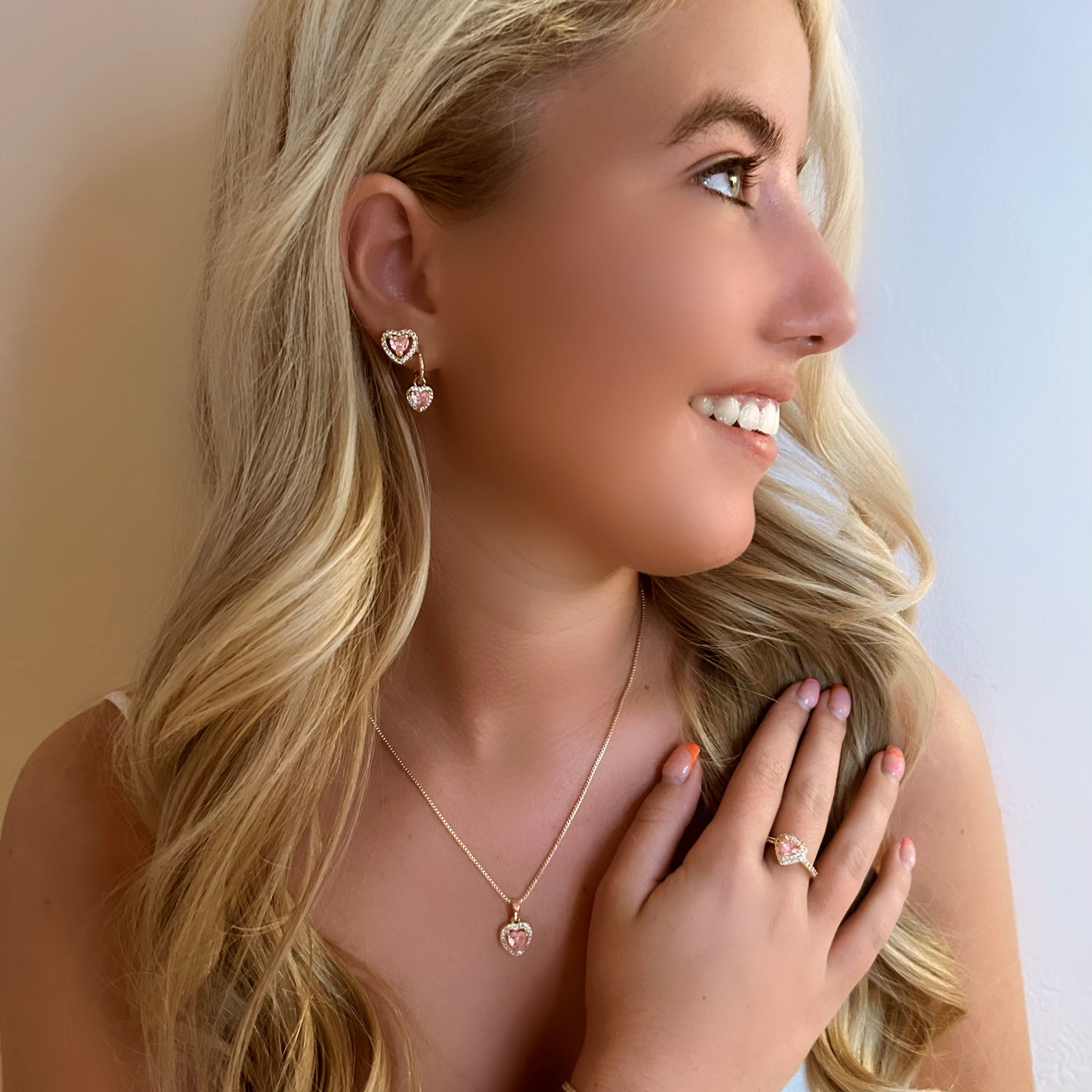 Gorge Malorge Pink Heart Jewellery Set