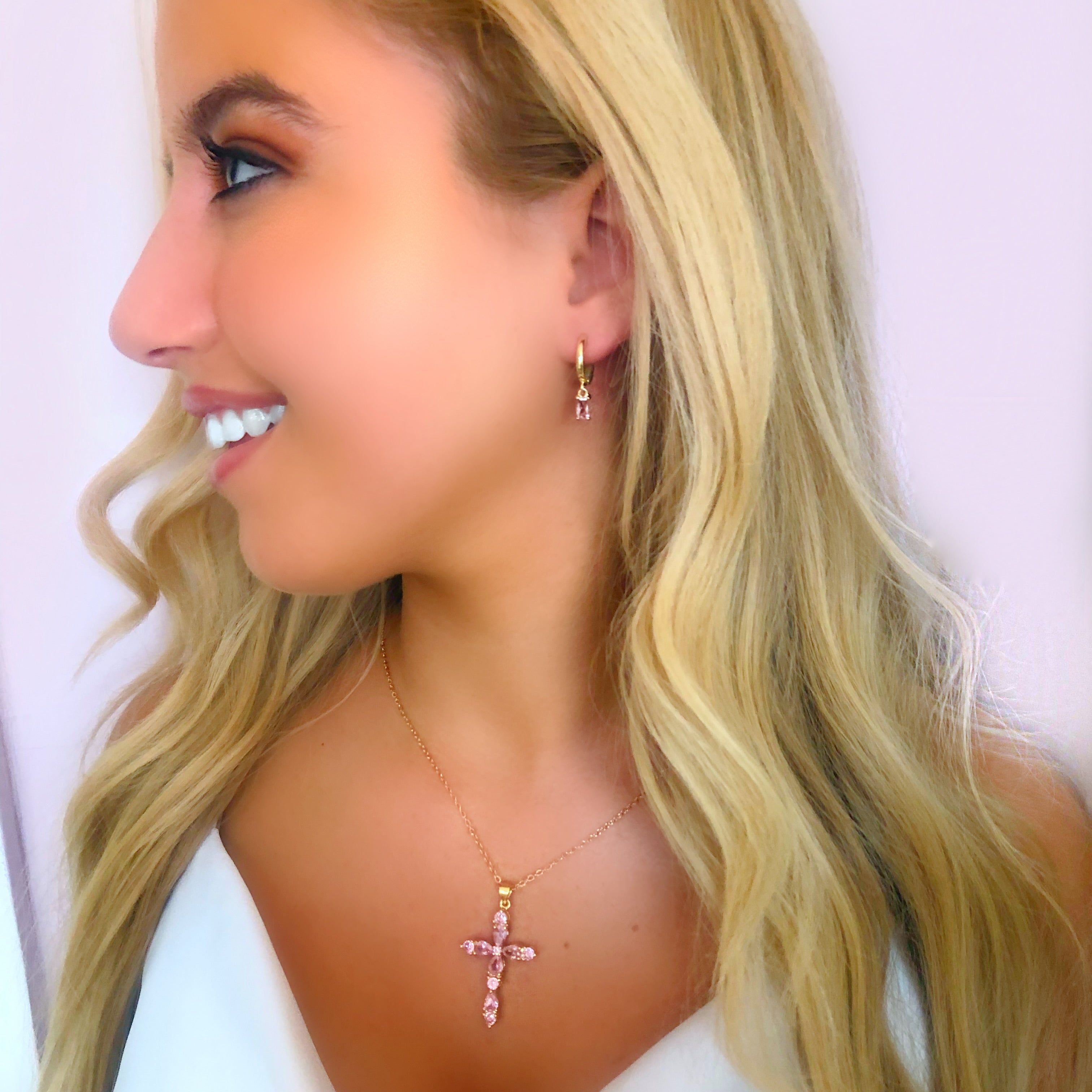 Gorge Malorge Pink Crystal Jewellery Set