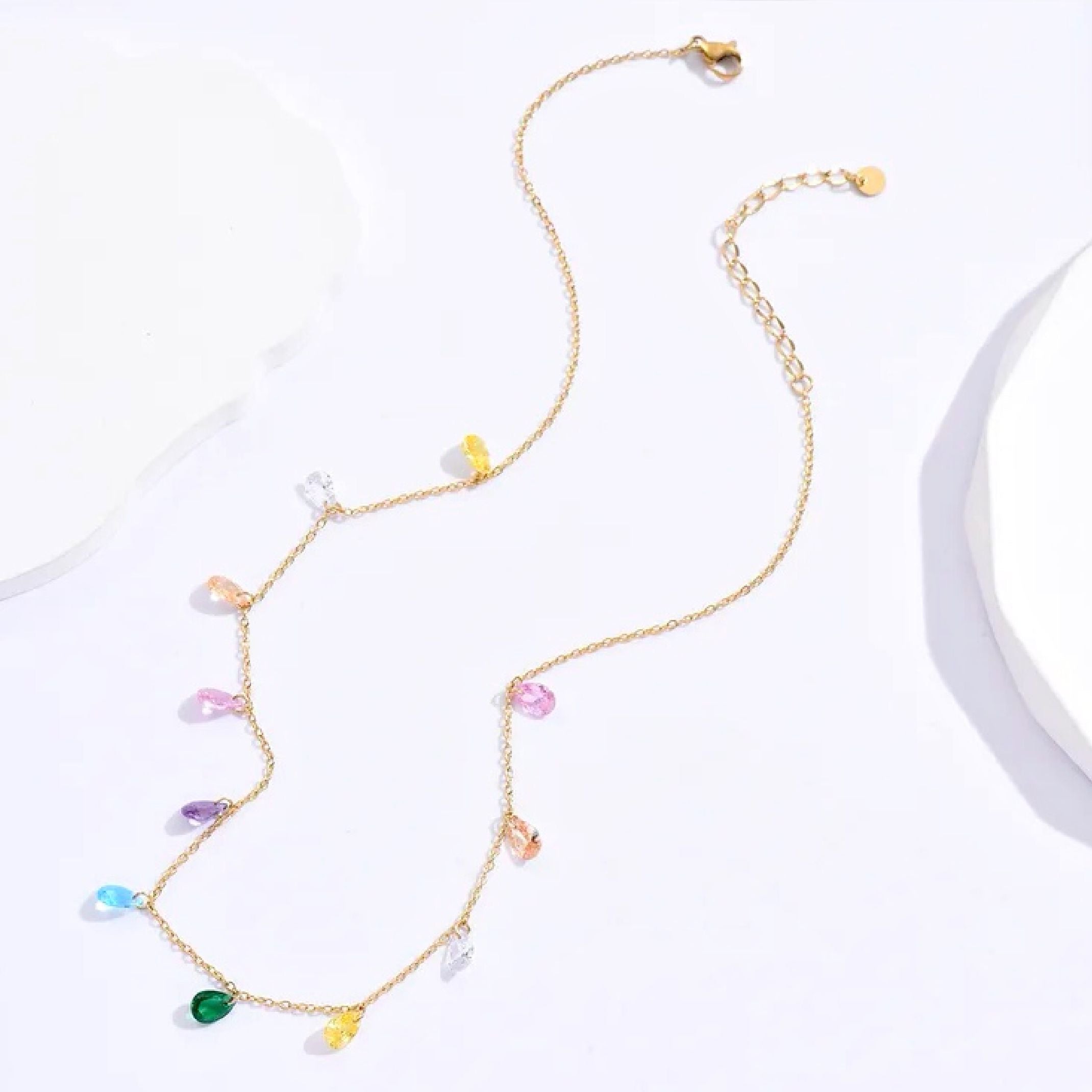 Colourful gemstone necklace