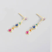 Rainbow dangle earrings