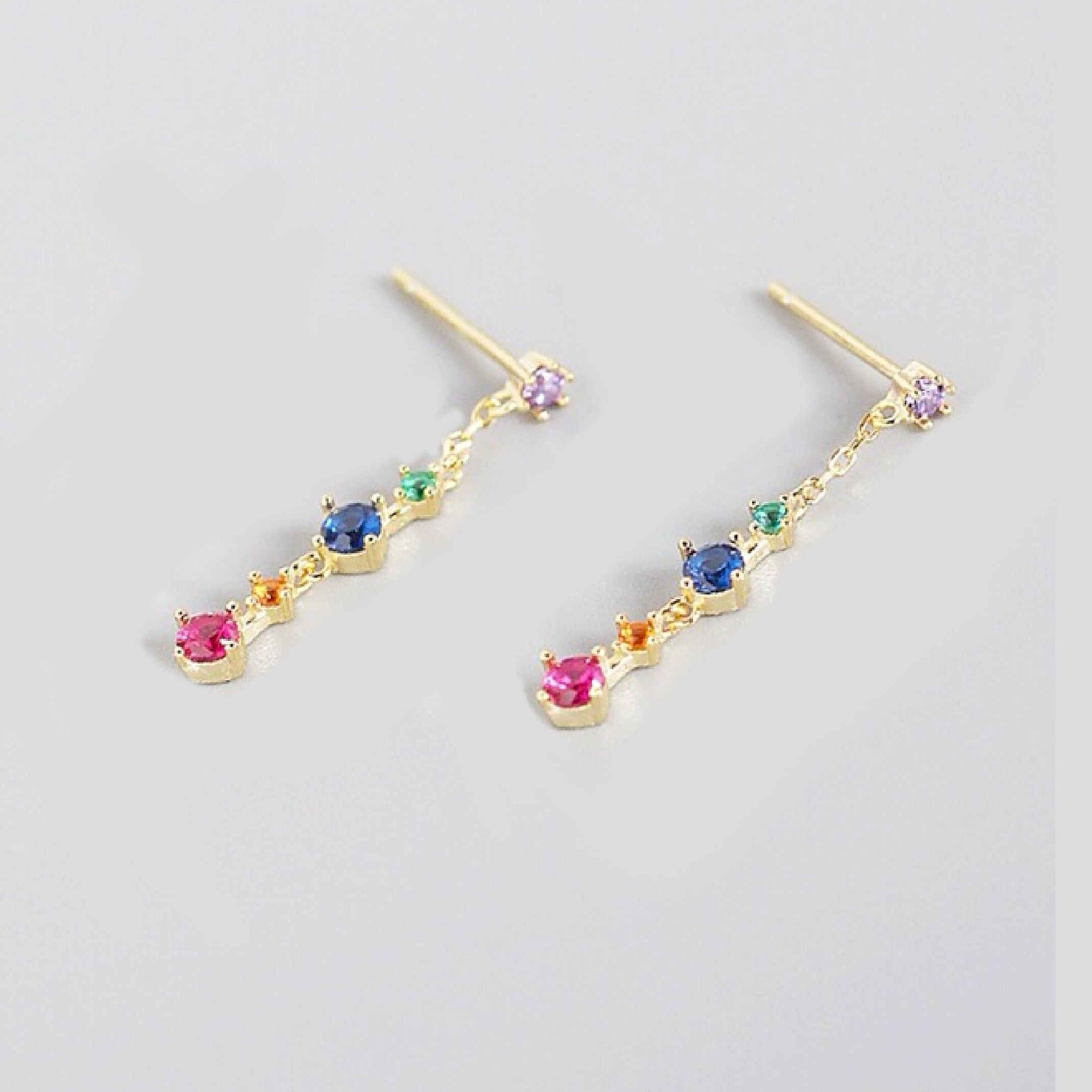 Rainbow dangle earrings