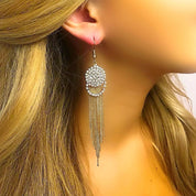 Diamond fringe earrings