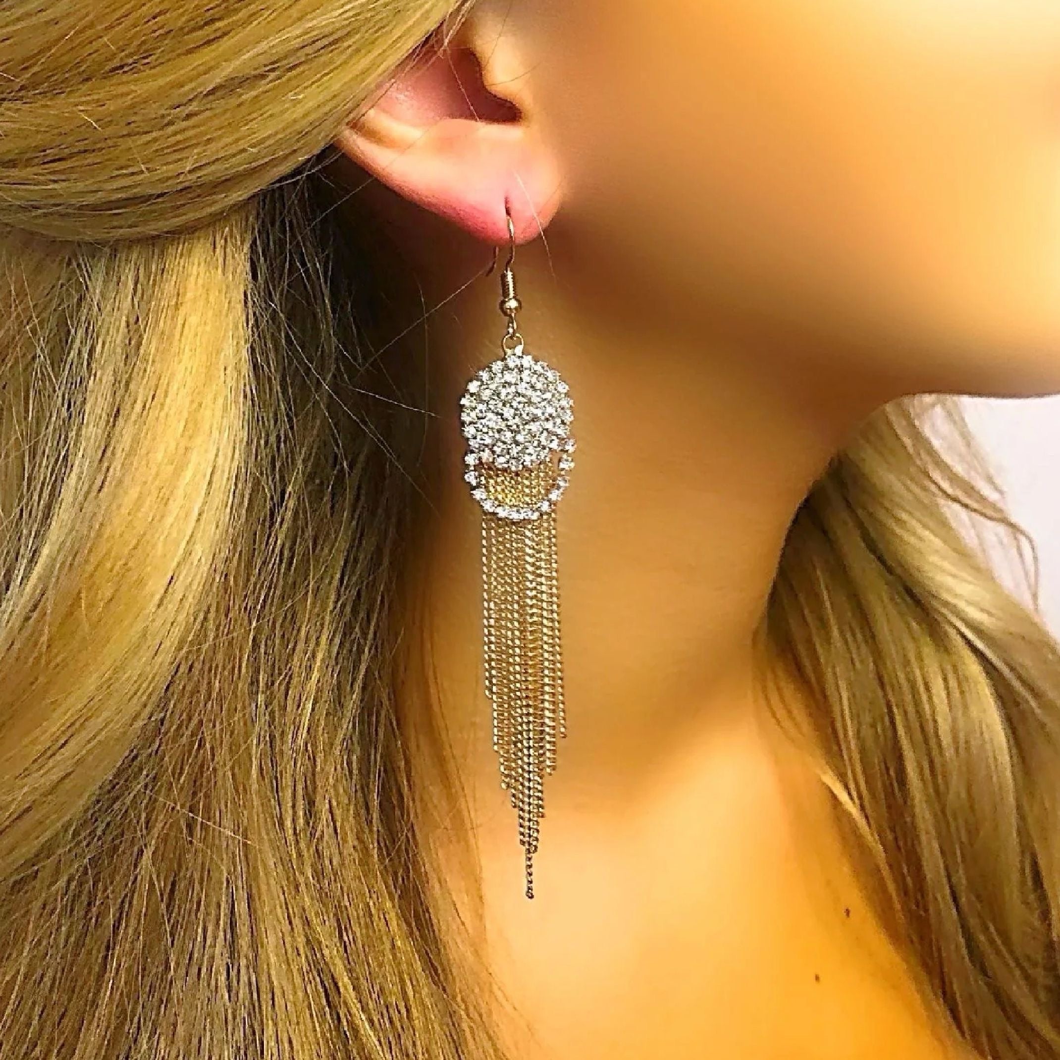 Diamond fringe earrings 