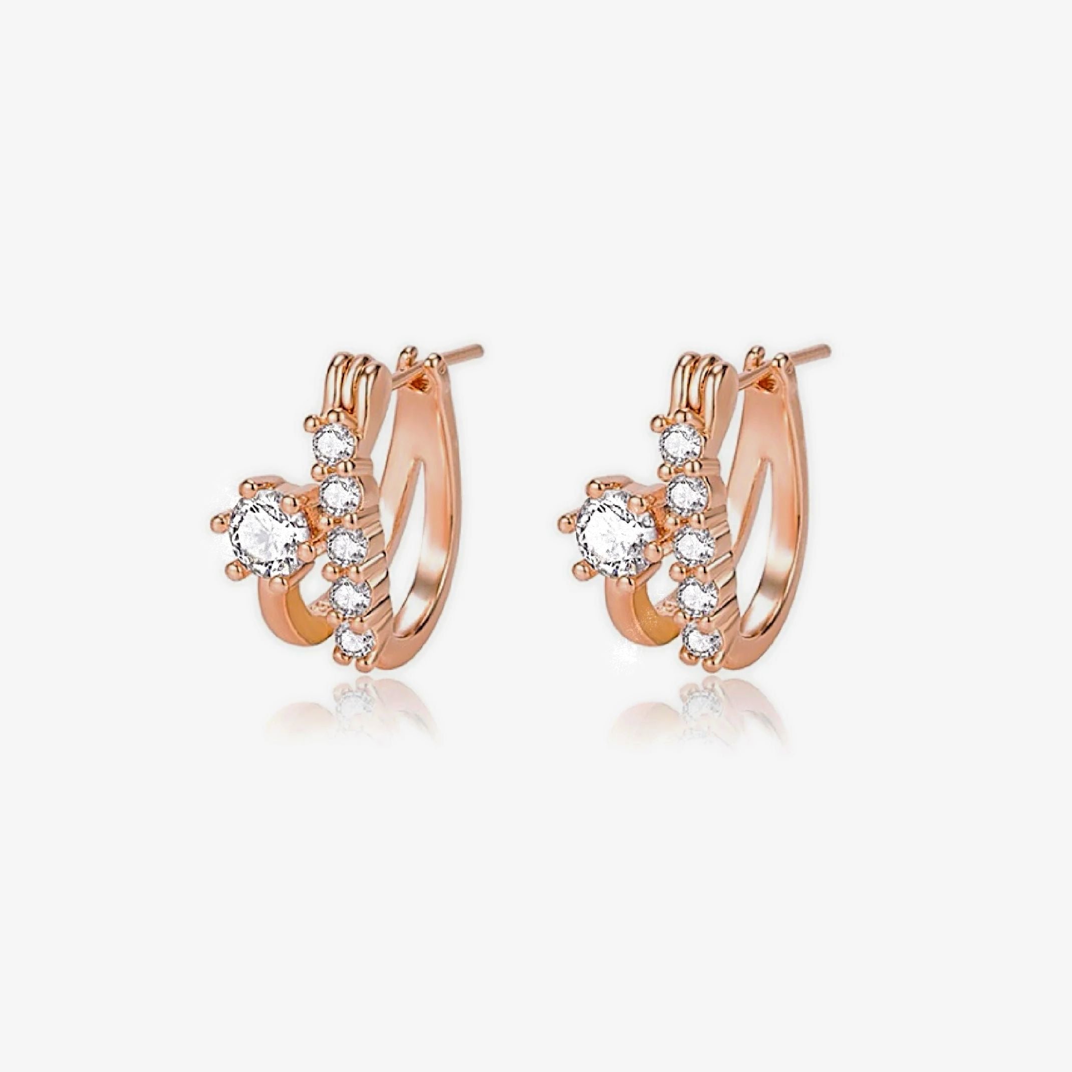 Rose gold huggie earrings 