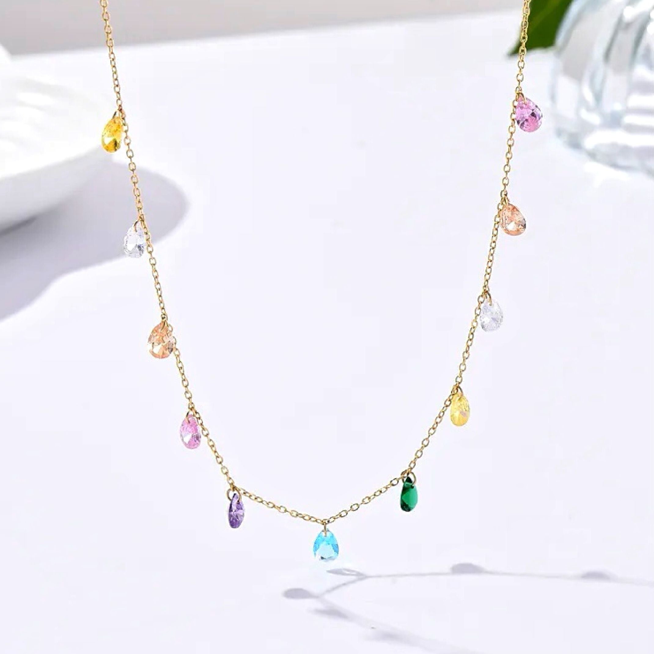 Colourful gemstone necklace 