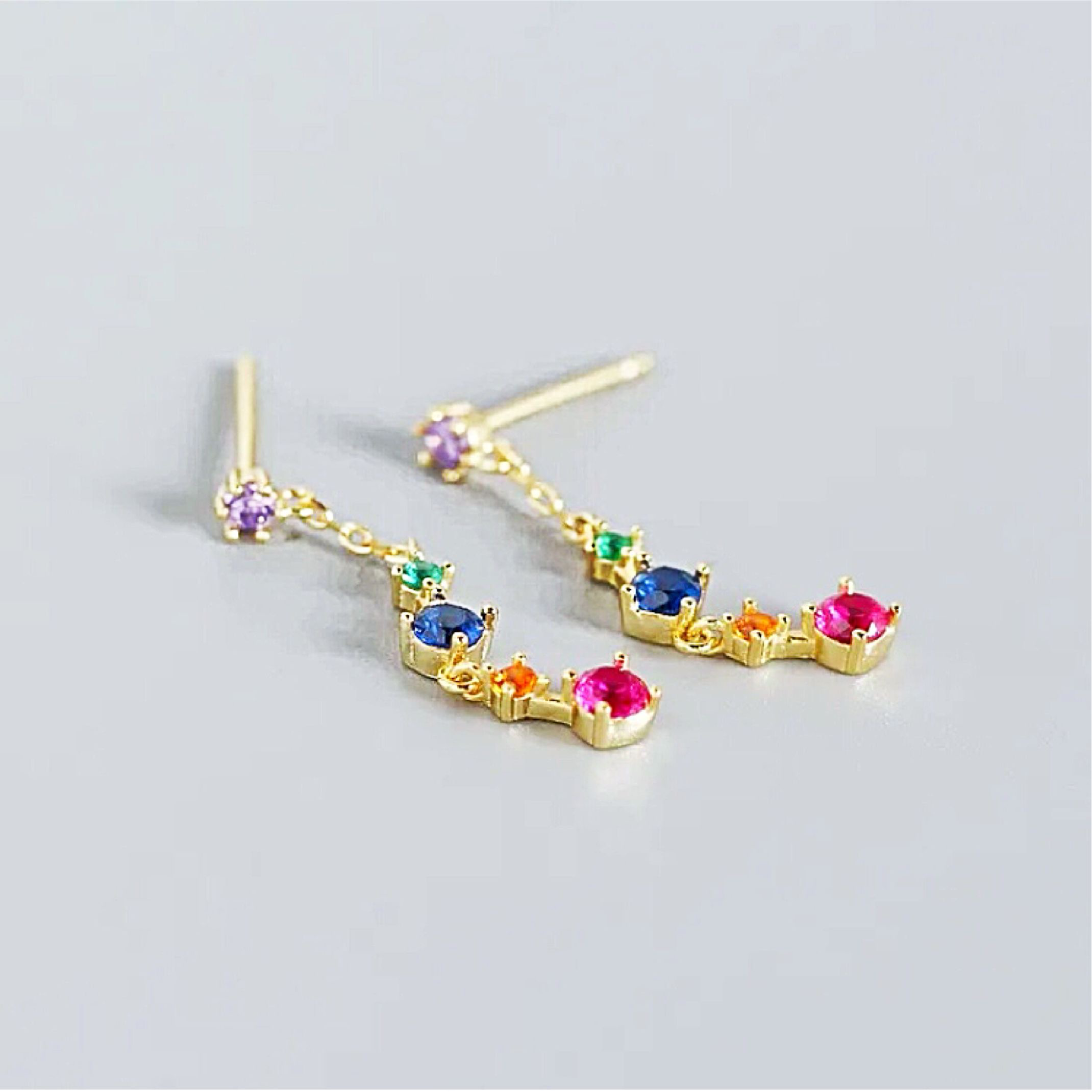 Rainbow Dangle Earrings 
