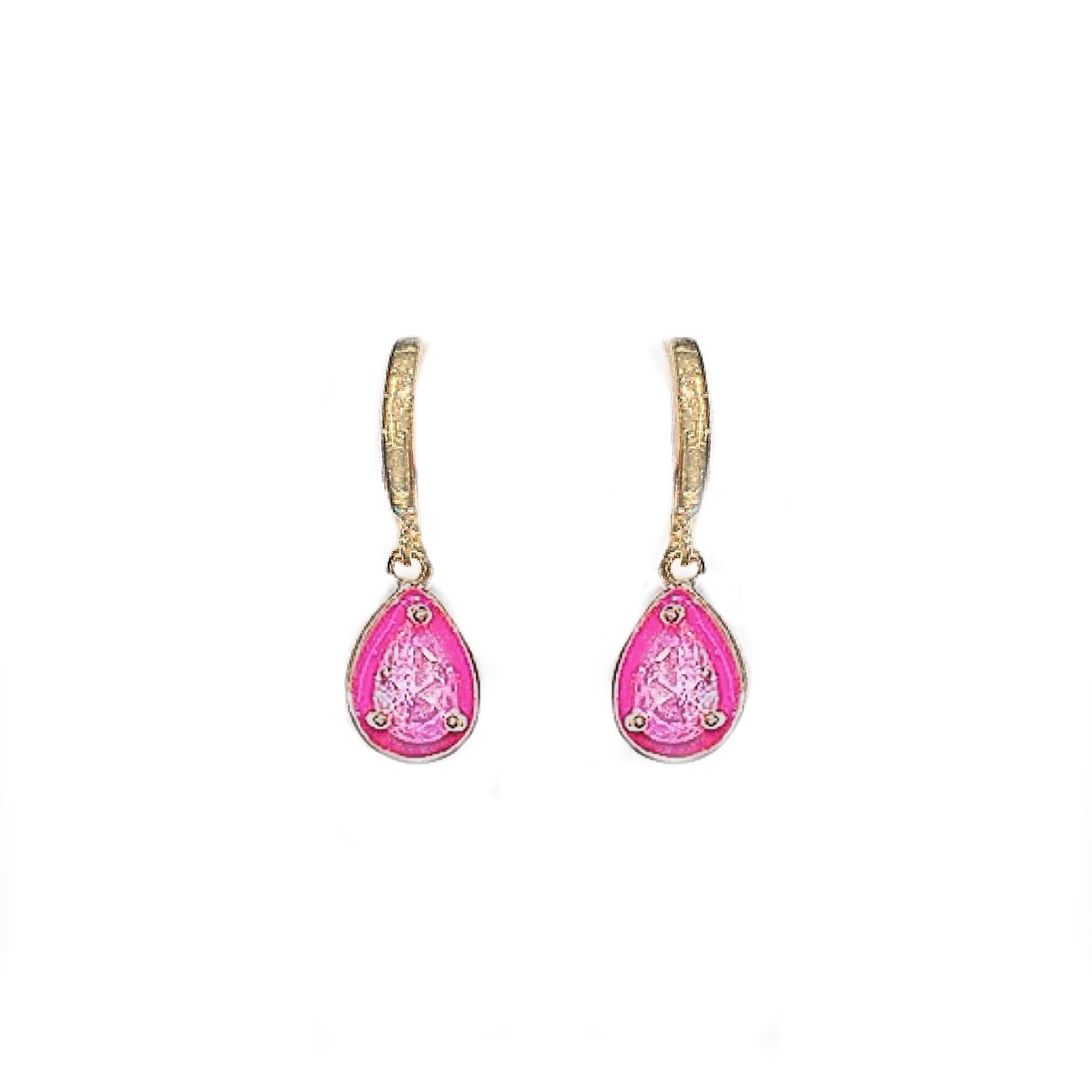 Pink Huggie Earrings 
