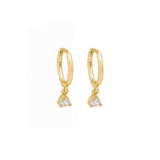 Gold diamond huggie earrings