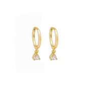Gold diamond huggie earrings 