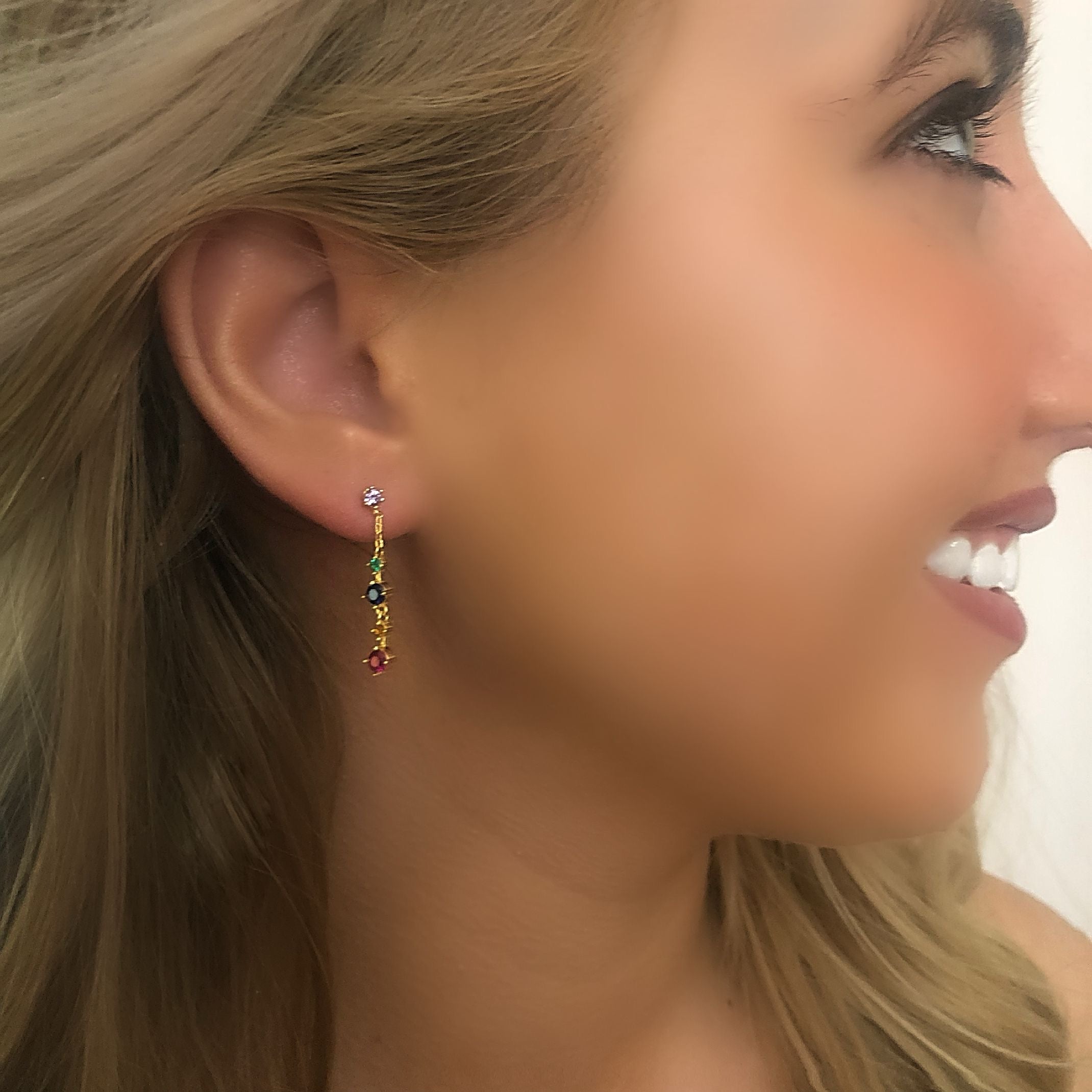 Rainbow dangle earrings 