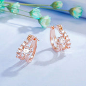 Rose gold crystal huggies