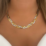 Snakeskin twist necklace mixed metal