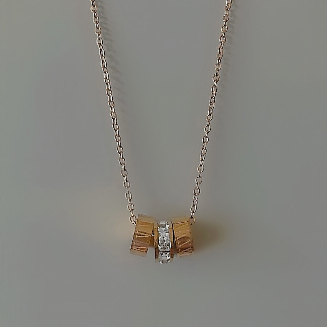 Rose Gold Diamond Ring Necklace
