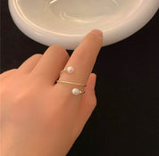 Dainty pearl ring