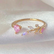 Heart flower ring