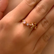 Heart flower ring