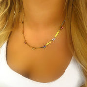 Gold snakeskin necklace bejewelled