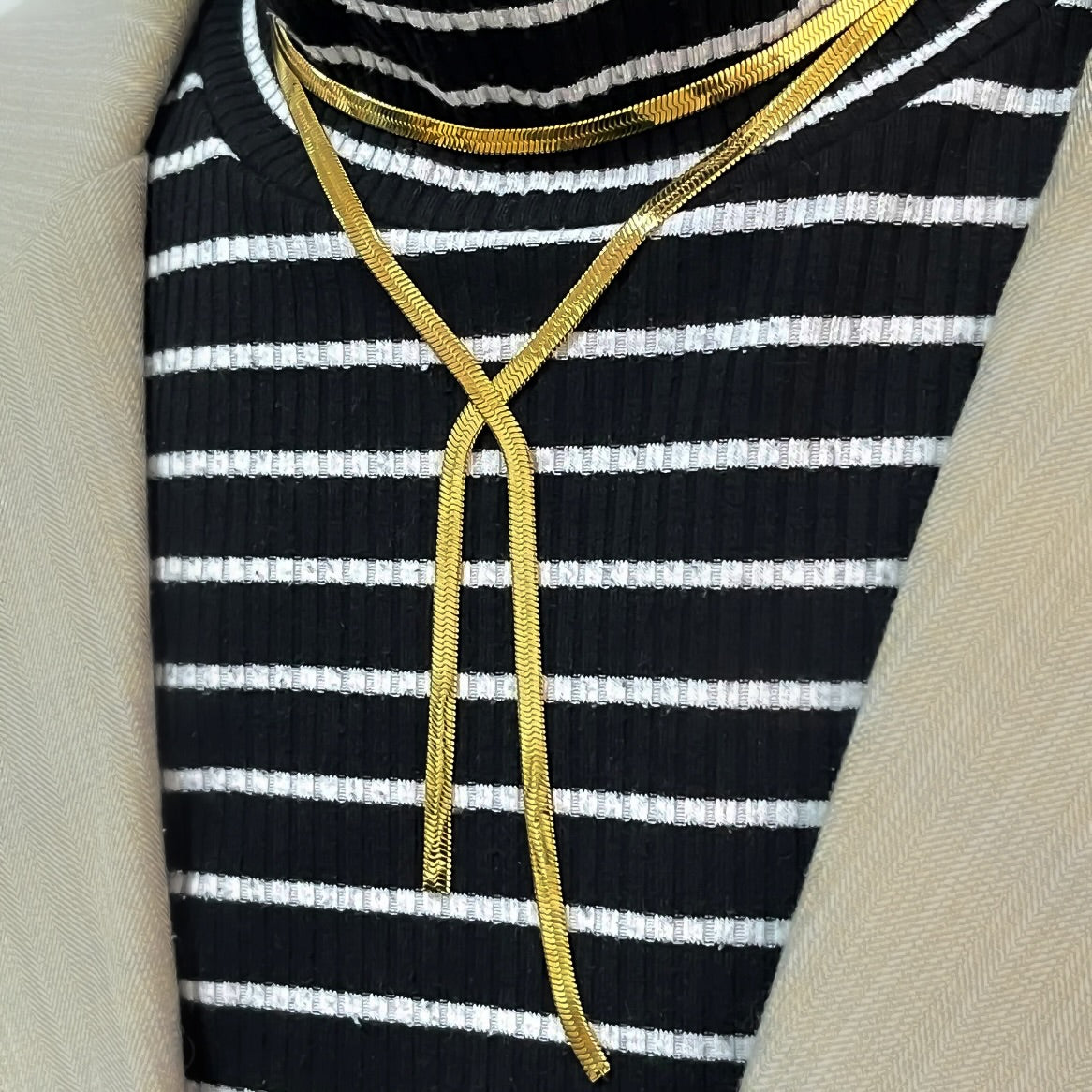 Gold Snakeskin statement necklace