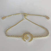 Crescent moon tennis bracelet