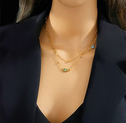 Evil eye layered necklace