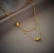 Evil eye layered necklace