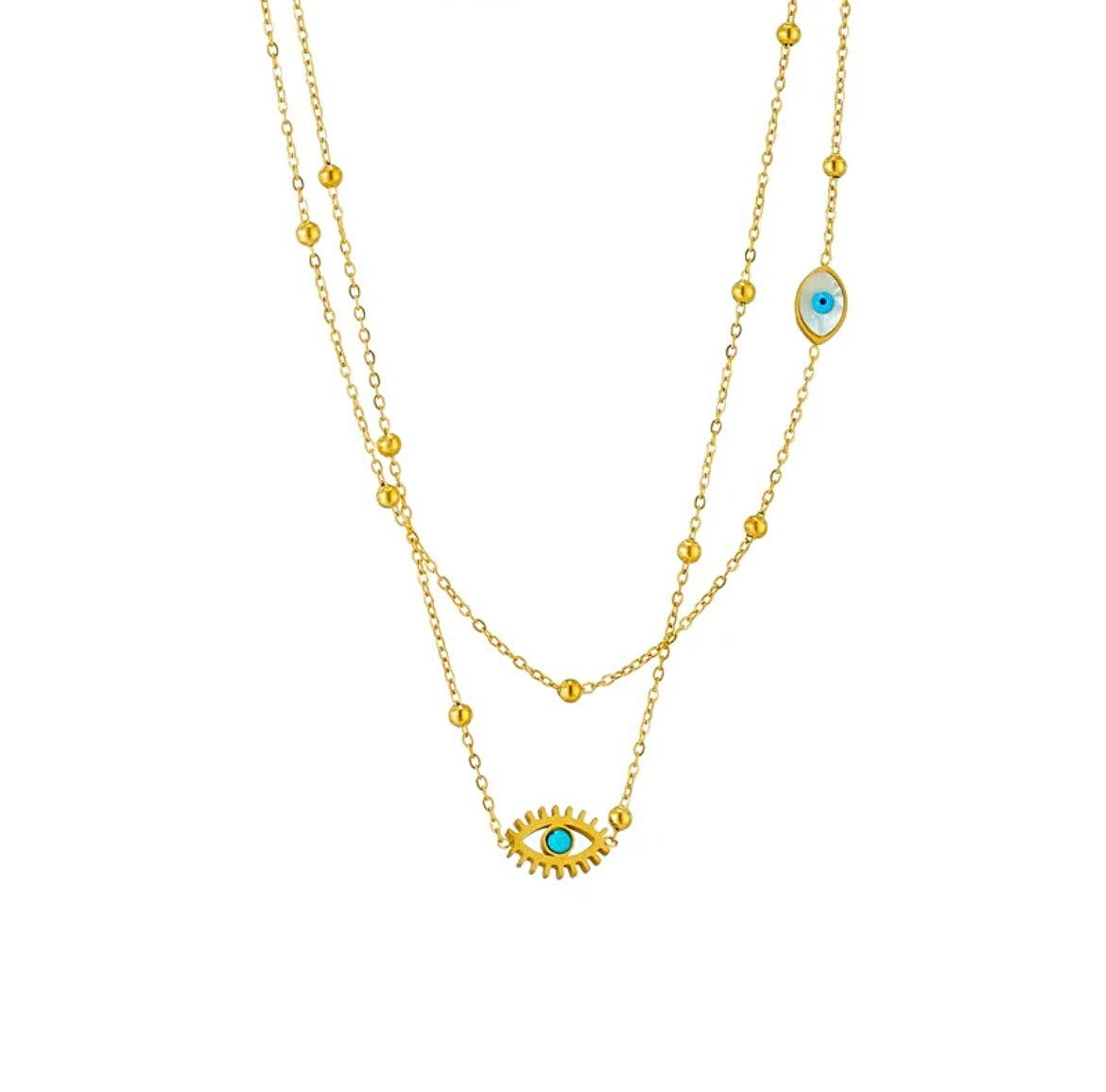 Evil eye layered necklace
