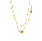 Evil eye layered necklace