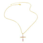 Colourful cross necklace