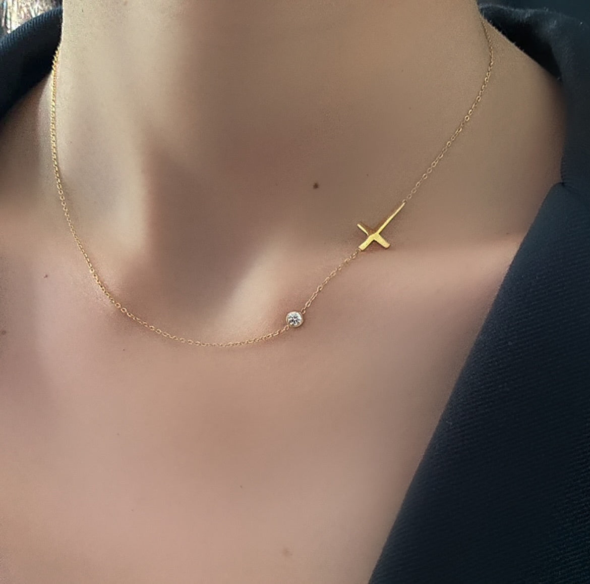 Dainty cross necklace
