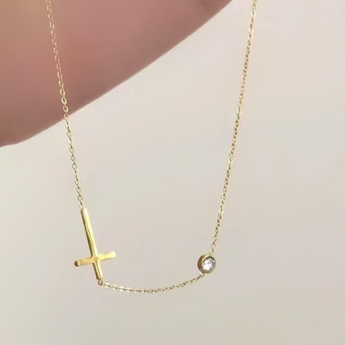 Dainty cross necklace