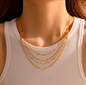 Colourful layered necklace
