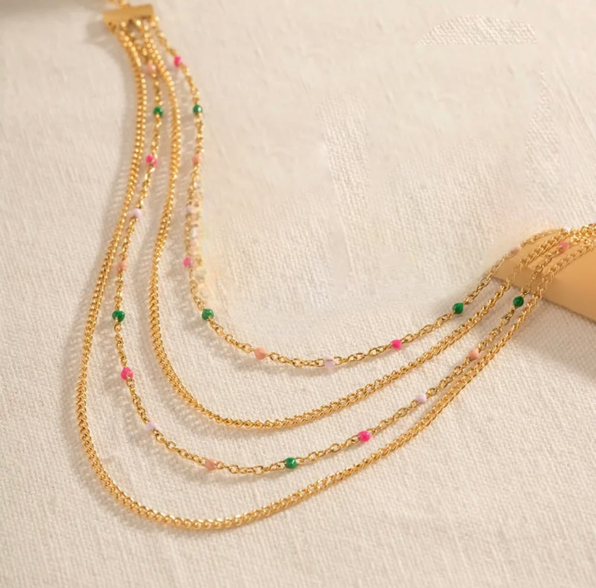 Colourful layered necklace