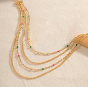 Colourful layered necklace