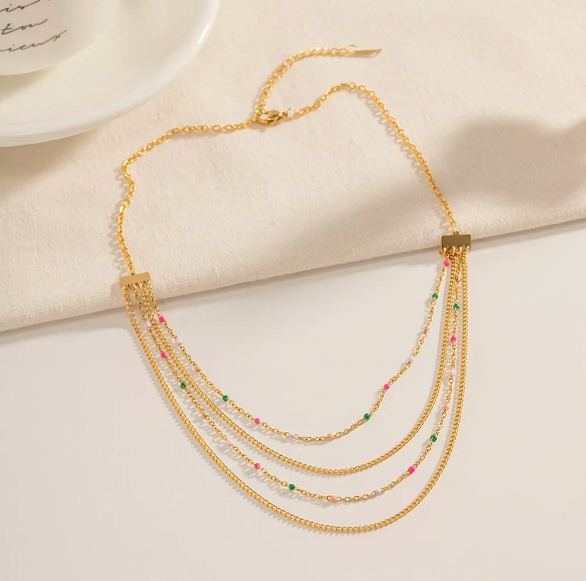 Colourful layered necklace