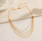 Colourful layered necklace
