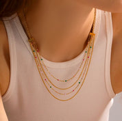 Colourful layered necklace
