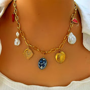 Statement charm necklace