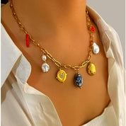 Statement charm necklace