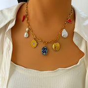 Statement charm necklace