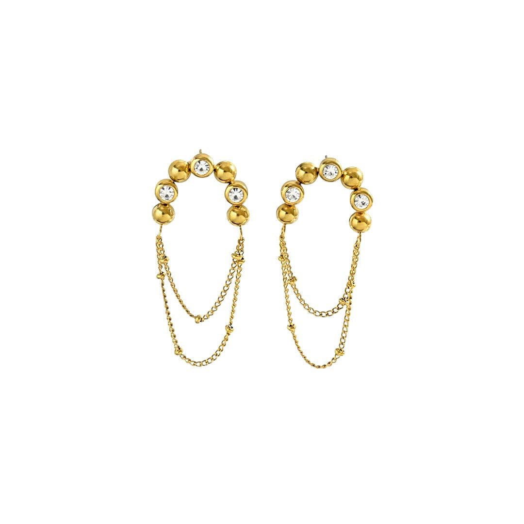 Gold diamanté drop earrings