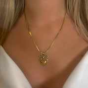 Bow heart necklace