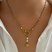Gold summer charm necklace