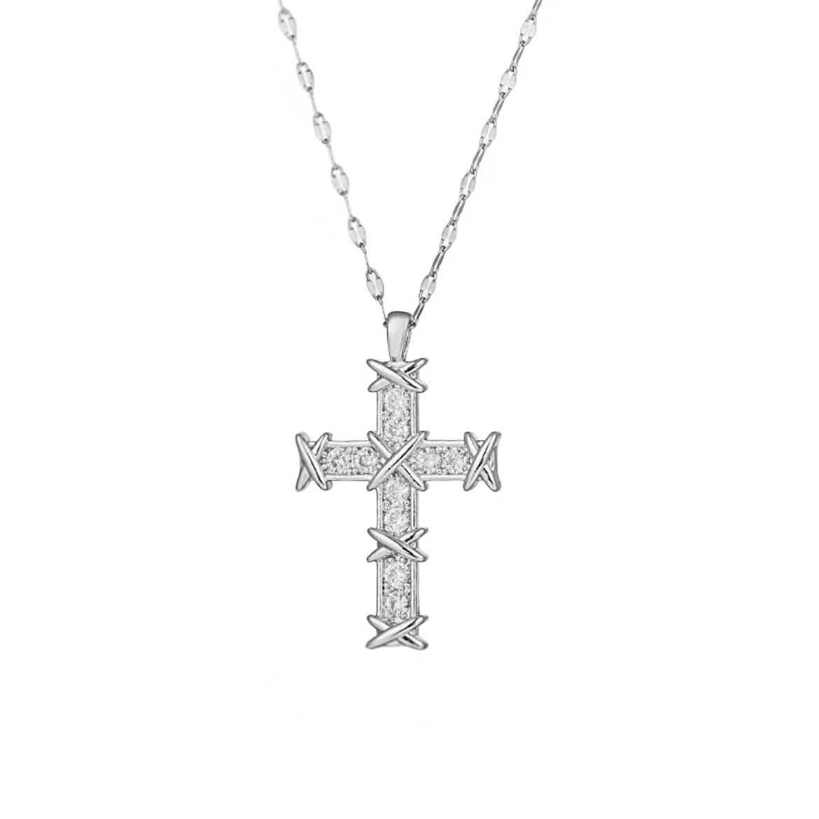 Silver XO Cross Necklace
