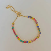 Rainbow tennis bracelet