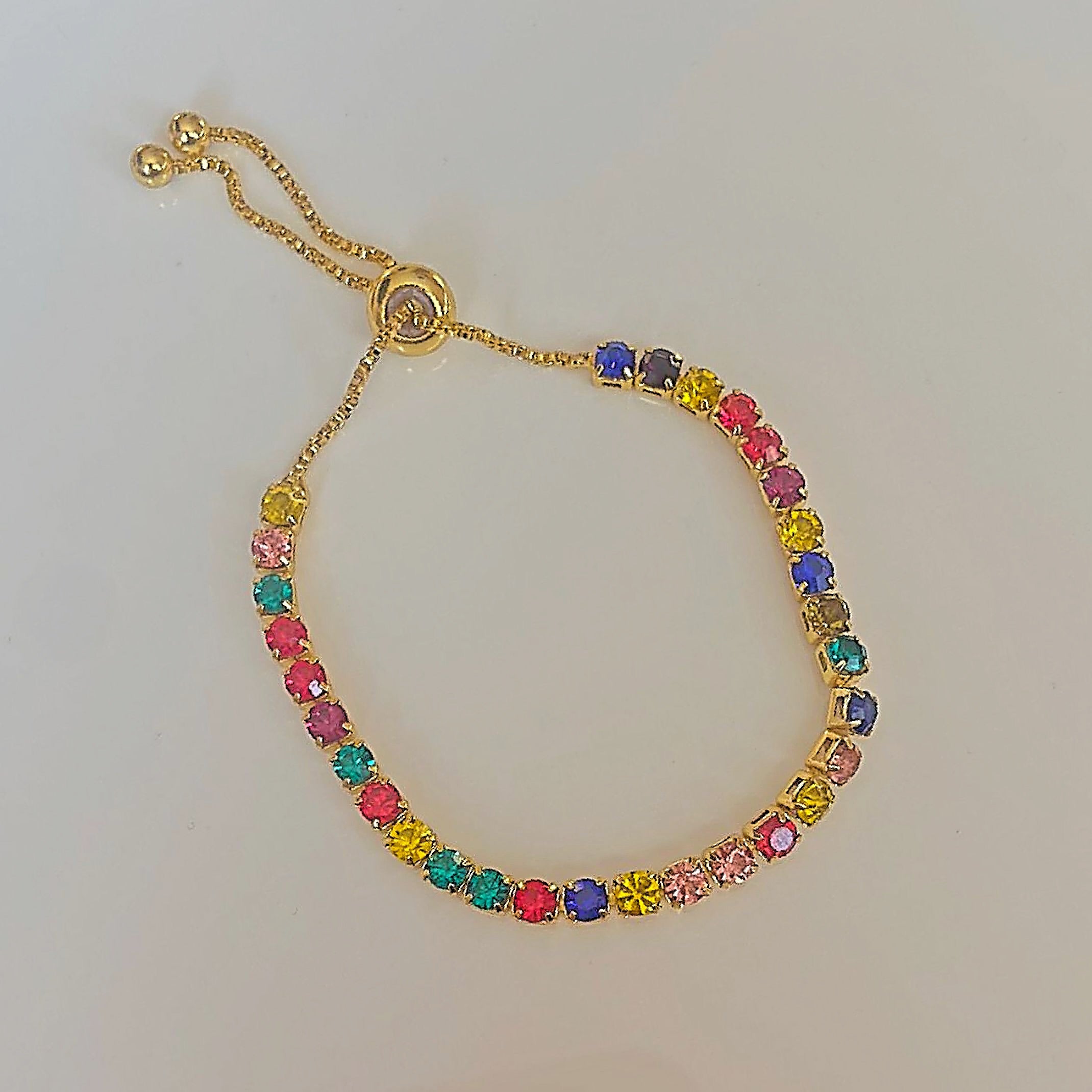 Rainbow tennis bracelet