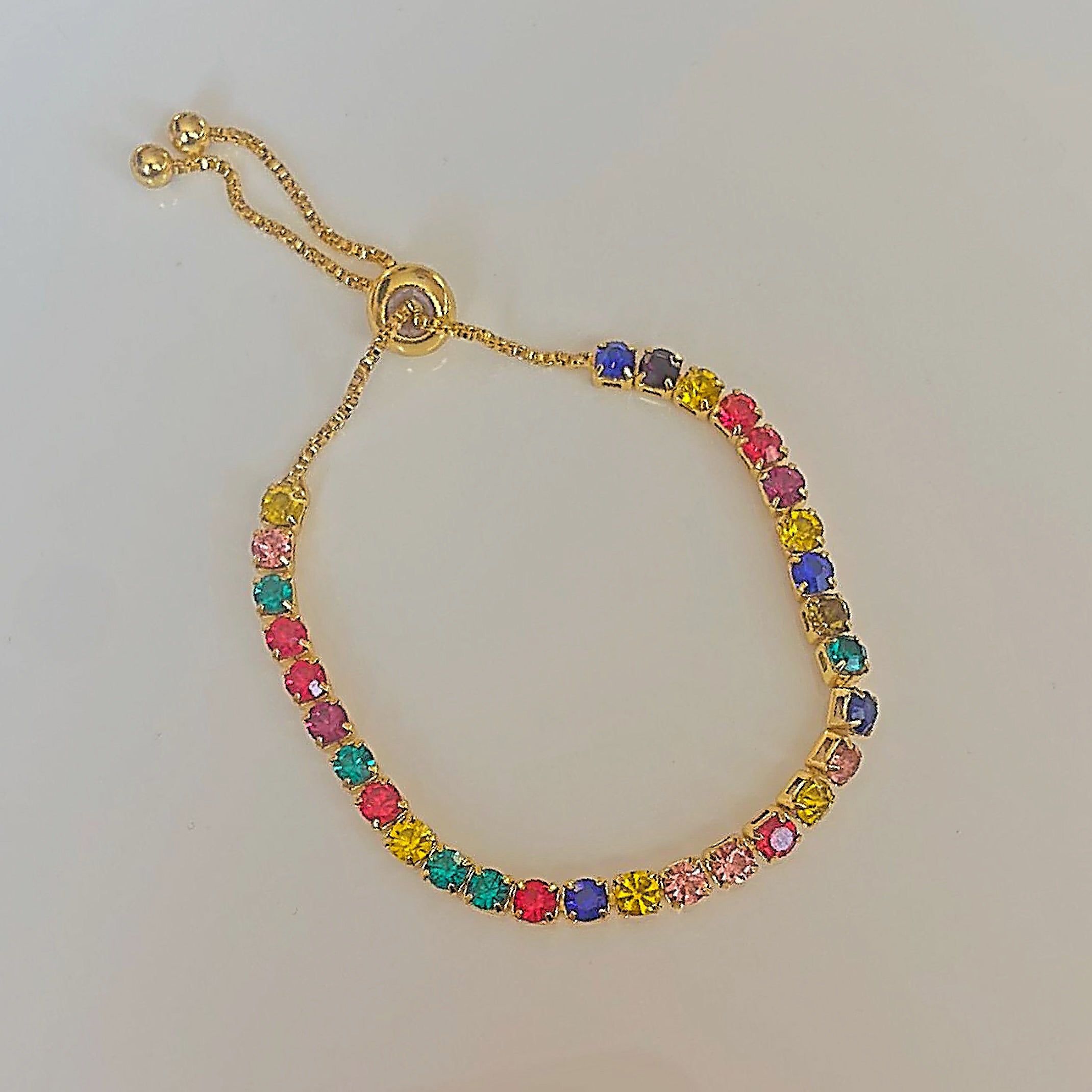Rainbow tennis bracelet 