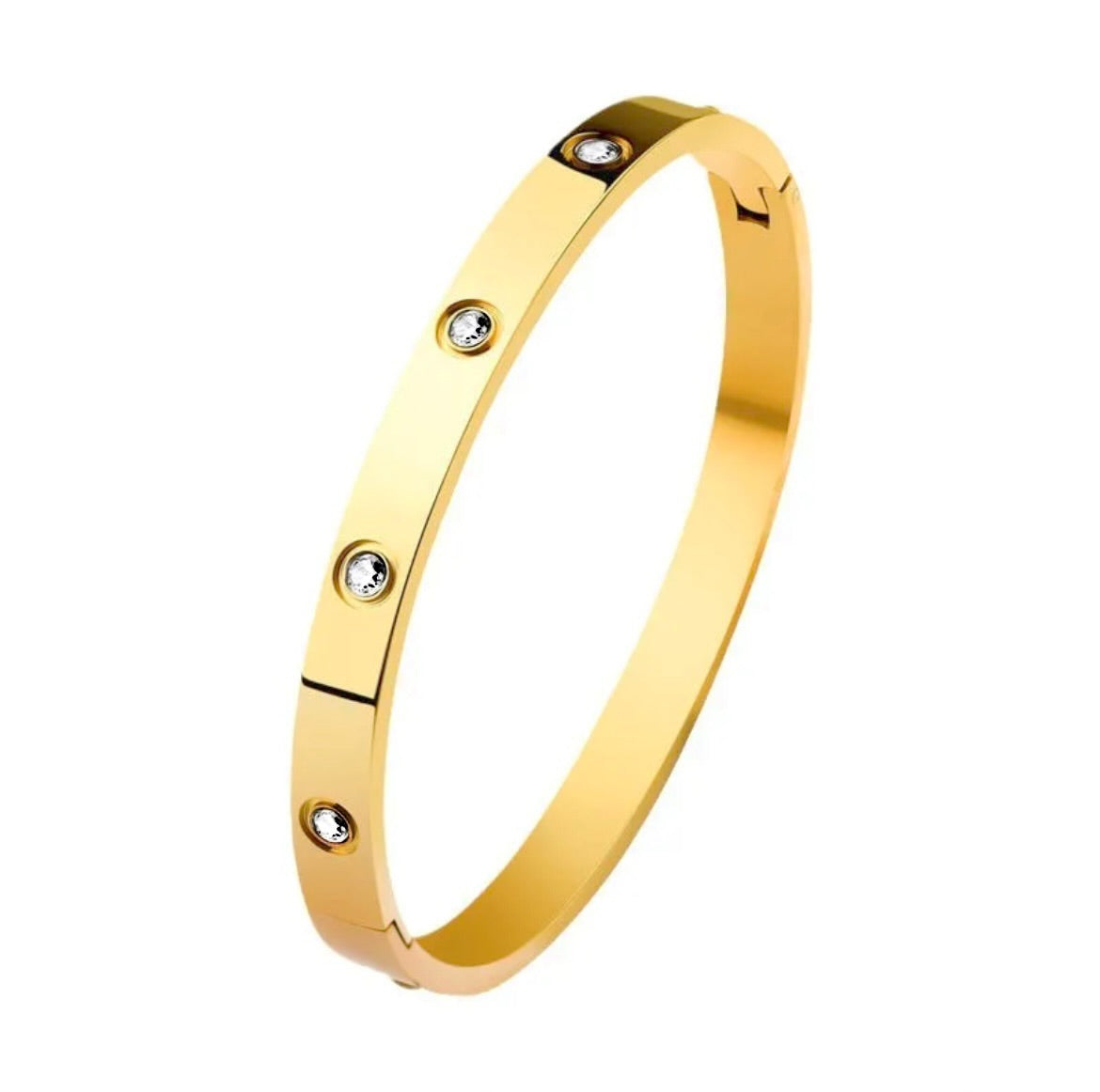 Diamanté dotted gold bangle