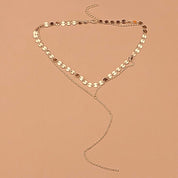 Gold sequin layered necklace