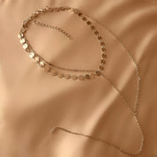 Gold sequin layered necklace